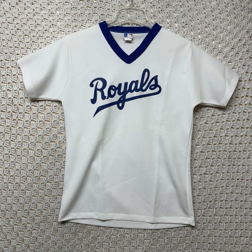 Vtg 90s Kansas City Royals Pro Knit Jersey Sz L Major League Baseball USA Made
